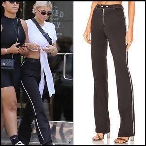 I.AM.GIA Slater Pants Black White Side Stripe High Rise Flare M ASO Kylie Jenner
